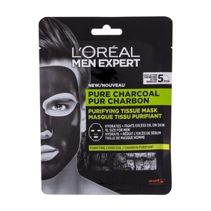 Product Men Expert Pure Carbon Ανδρική Υφασμάτινη Μάσκα με Μαύρο Άνθρακα 30g base image