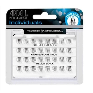 Product Ardell Duralash 32 Individual Knotted Flare Trios Medium Black Eyelashes base image