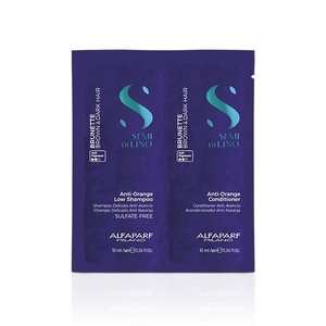 Product Alfaparf Milano Semi Di Lino Brunette Anti-Orange Low Shampoo & Conditoner 2x10ml - Gift base image