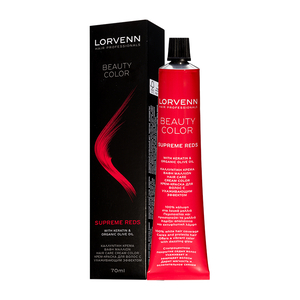 Product Lorvenn Beauty Color Έντονα Κόκκινα Επαγγελματική Βαφή Σωληνάριο 70ml base image