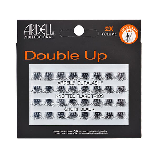 Product Ardell Double Up 32 Individuals Lashes Knotted Flare Trio Short Black base image