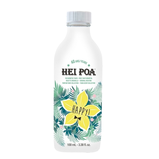 Product Hei Poa Pure Tahiti Monoi Oil With Tiara-Happy 100ml base image