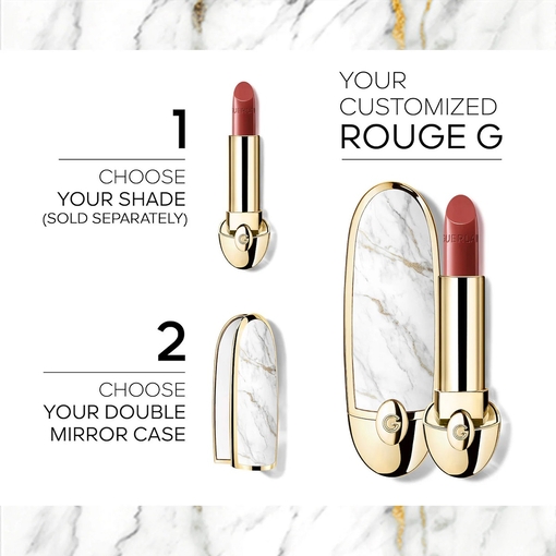 Product Rouge G The Ornaments The Double Mirror Jewel Case - Le Marbre - The Customizable Ultra-Care Lipstick Case base image