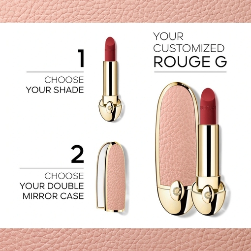 Product Rouge G The Timeless The Double Mirror Jewel Case - Le Camel - The Customizable Ultra-Care Lipstick Case base image