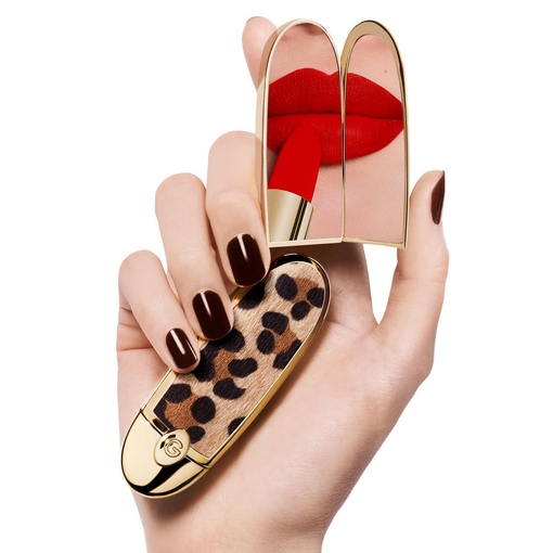 Product Rouge G The Patterns The Double Mirror Jewel Case - Le Fauve - The Customizable Ultra-Care Lipstick Case base image
