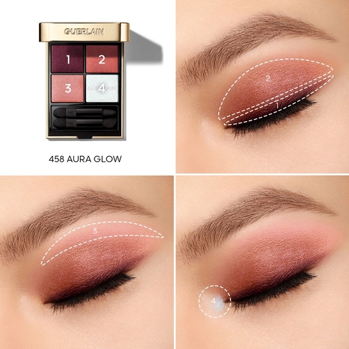 Product Ombres G 458 Aura Glow Eyeshadow Quad - Multi-Effect High Colour & Long Wear - Limited Edition 4x2,2g base image