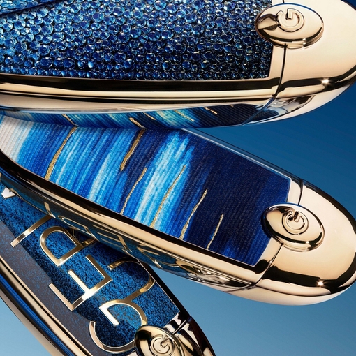 Product Rouge G L’Heure Bleue The Double Mirror Jewel Case - Bleu Astral - The Customizable Ultra-Care Lipstick Case - Limited Edition base image