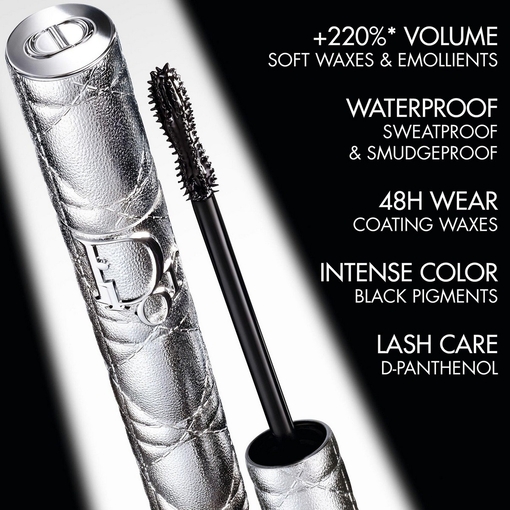 Product Diorshow Overvolume Waterproof - 24h Extreme Volume - Fanned-Out Definition - Lash-by-Lash Mascara - 090 Overblack 7.4ml base image