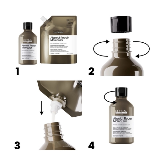 Product Absolut Repair Molecular Σαμπουάν Επανόρθωσης Χωρίς Θειικά Άλατα Για Ταλαιπωρημένα Μαλλιά - Refill 500ml base image