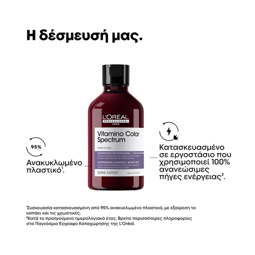 Product Serie Expert Vitamino Color Spectrum Μωβ Σαμπουάν για Ξανθά Μαλλιά 300ml base image