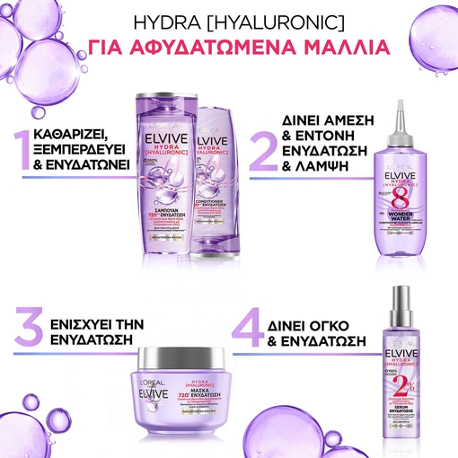 Product Elvive Hydra Hyaluronic Wonder Water για Αφυδατωμένα Μαλλιά 200ml base image