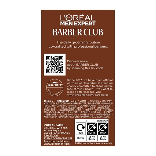 Product Men Expert Barber Club Moisturizing Cream For Face And Beard 50ml base image