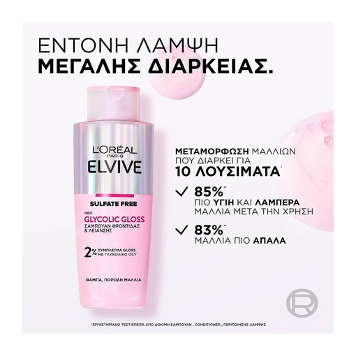 Product Elvive Glycolic Gloss Sulfate Free Shampoo For Dull Hair 200ml base image