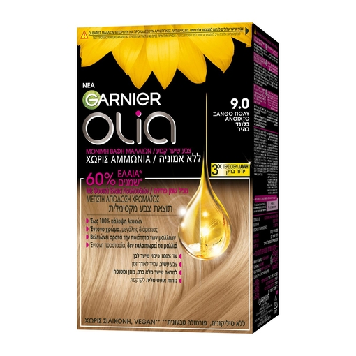 Product Olia Ammonia Free Permanent Hair Dye No.9.0 Light Blonde 60g base image