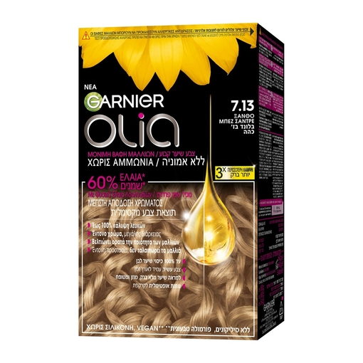 Product Olia Ammonia Free Permanent Hair Dye No.7.13 Dark Beige Blonde 60g base image