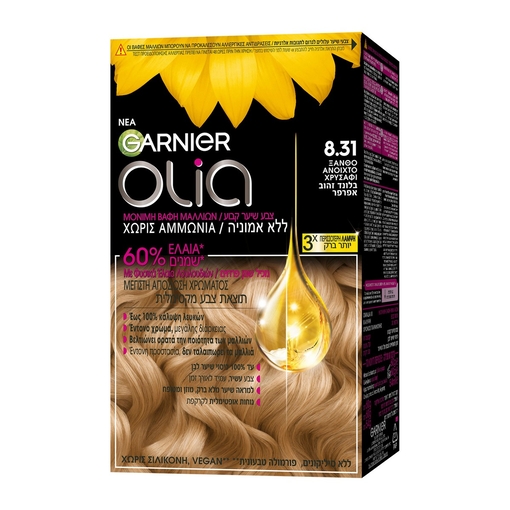 Product Olia Ammonia Free Permanent Hair Dye No.8.31 Golden Ash Blonde 60g base image