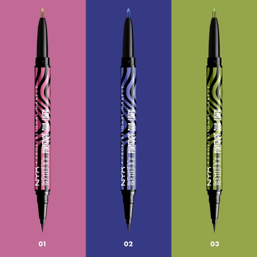 Product Beetlejuice Pinstripe Duo Liner - 01 Black + Pink Chrome - Liquid Liner 0.4ml & Gel Liner 0.1g base image