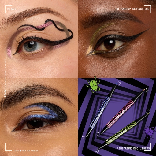 Product Beetlejuice Pinstripe Duo Liner - 01 Black + Pink Chrome - Liquid Liner 0.4ml & Gel Liner 0.1g base image