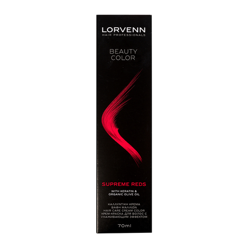 Product Lorvenn Beauty Color Έντονα Κόκκινα Επαγγελματική Βαφή Σωληνάριο 70ml base image