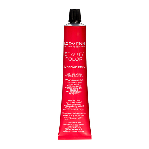Product Lorvenn Beauty Color Έντονα Κόκκινα Επαγγελματική Βαφή Σωληνάριο 70ml base image